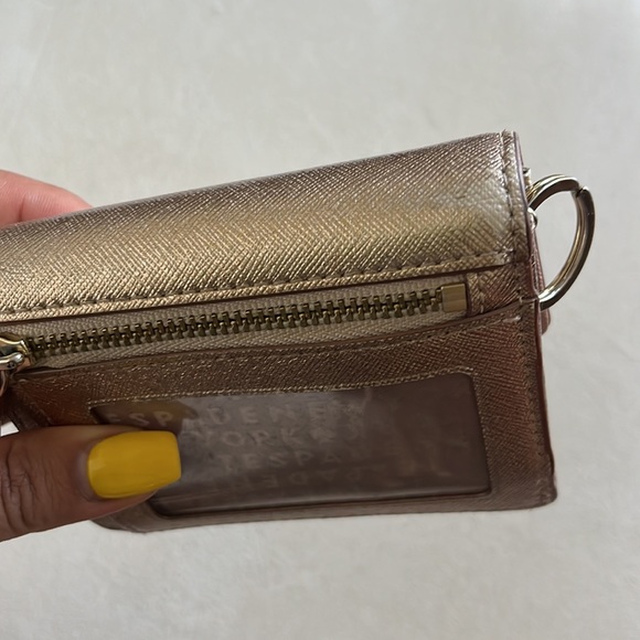 Metallic Rose Gold Kate Spade Keychain Wallet - Picture 5 of 5